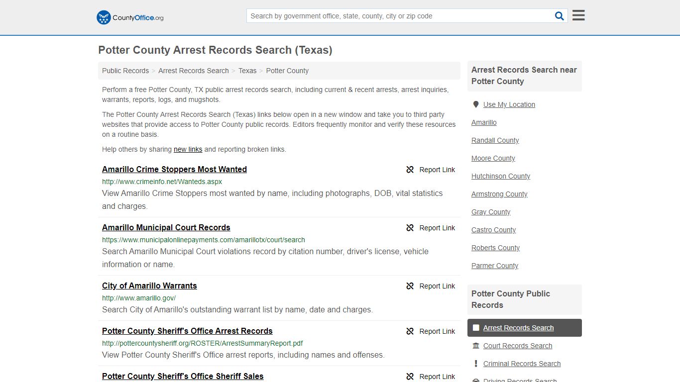 Arrest Records Search - Potter County, TX (Arrests & Mugshots)